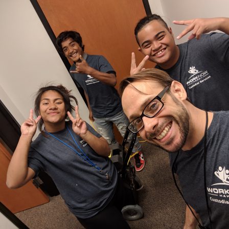 Work Now Hawaii team shampooing carpets Work Now Hawaii team shampooing carpets